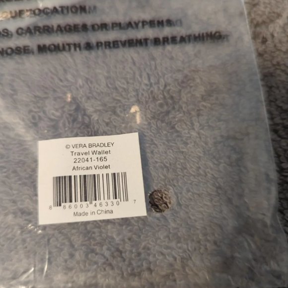 NWT - Vera Bradley Travel Wallet African Violet Blue Passport - Picture 4 of 5